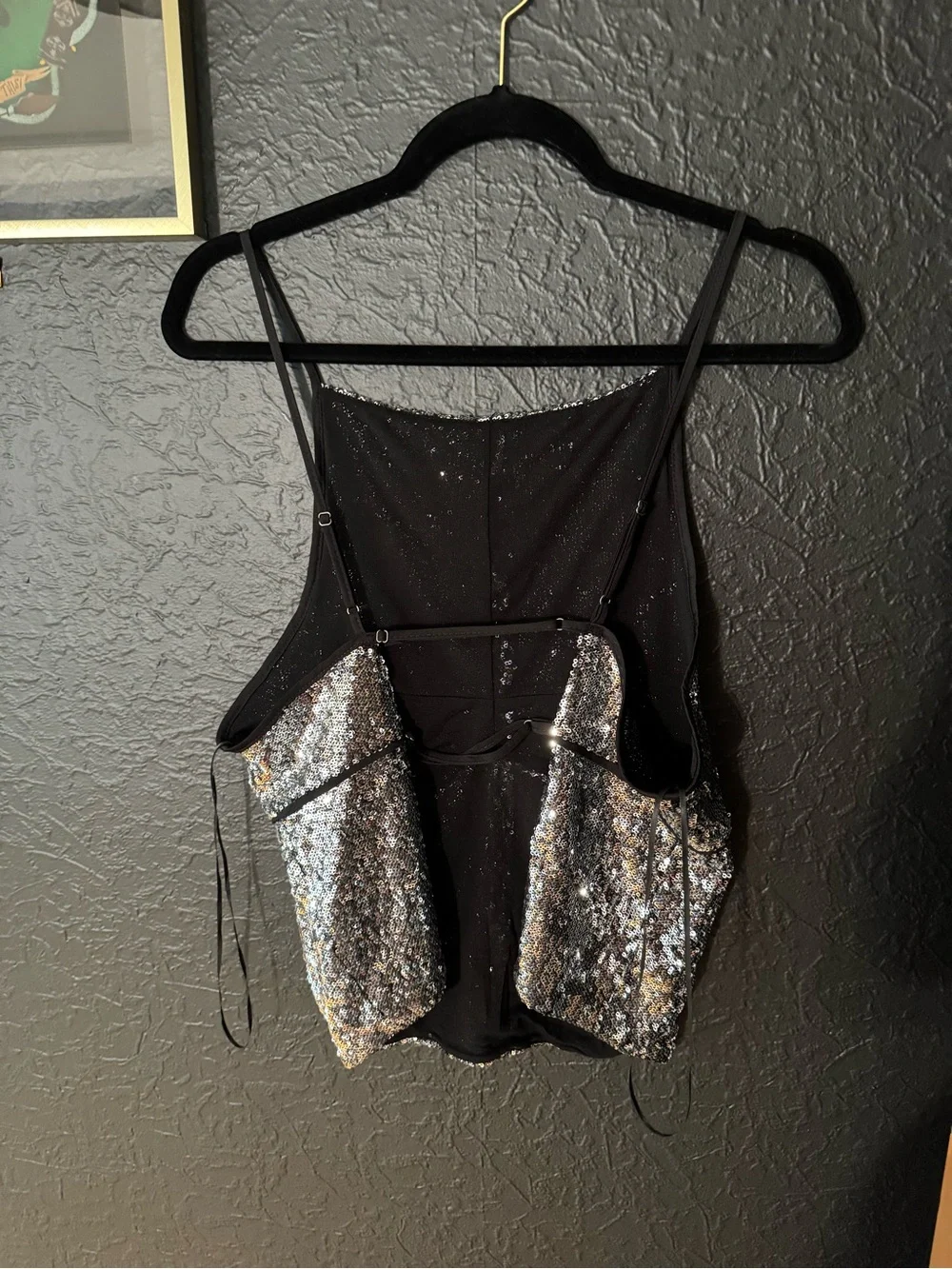 Free People Sequin Spaghetti Strap Tank Top